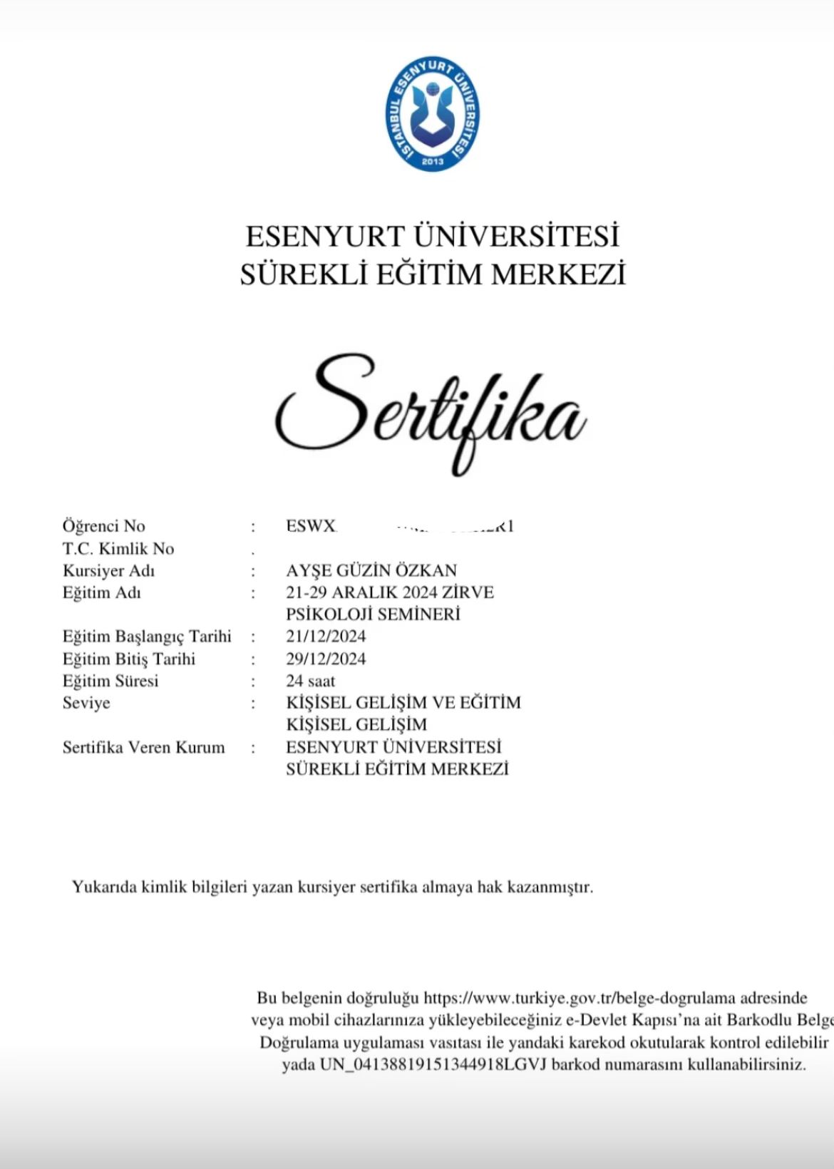 Sertifika 6